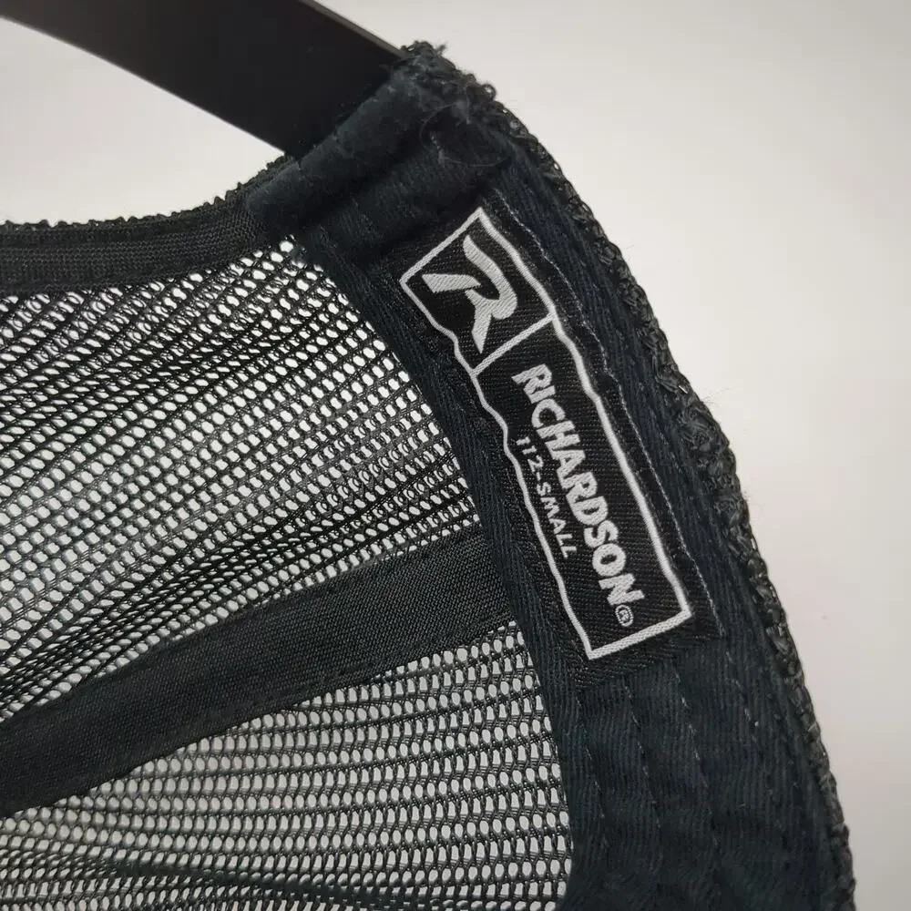 Richardson Trucker Hat Black Size Small AztecEnergy Mesh Snapback Logo Work